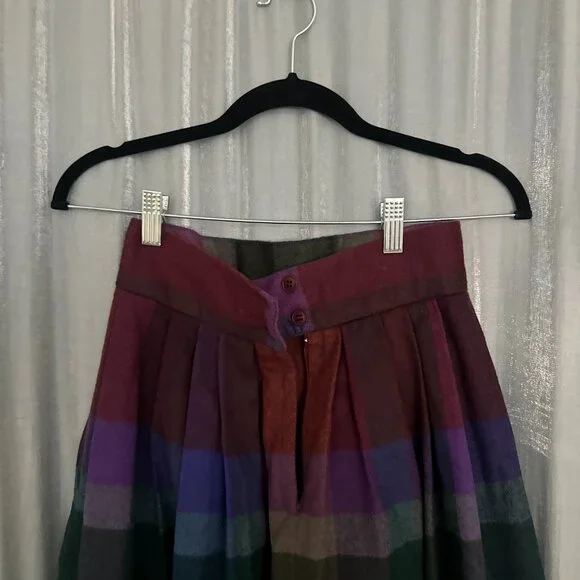 plaid wool maxi pleated skirt - Picture 4 of 8